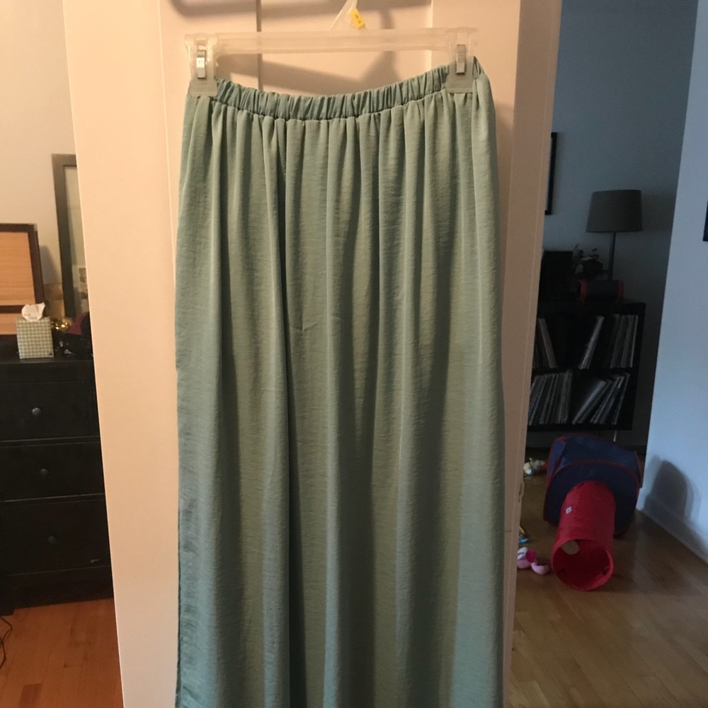 Mint colored maxi skirt